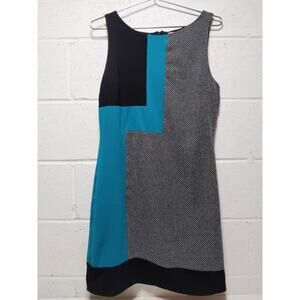 White House Black Market Black and Teal Dress